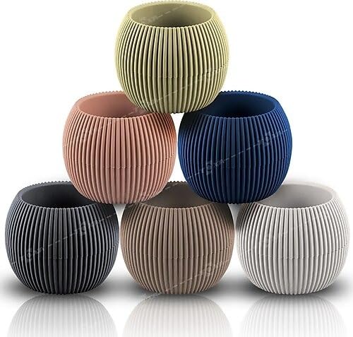 2' li DEKORATİF SÜS BİTKİ SAKSISI DELİKSİZ (Siyah)