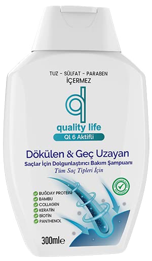 Ql 6 Aktifli Şampuan Dökülme Karşıtı Geç Uzayan Saçlar Tuzsuz Parabensiz Sülfatsız Hızlı Saç Uzatma