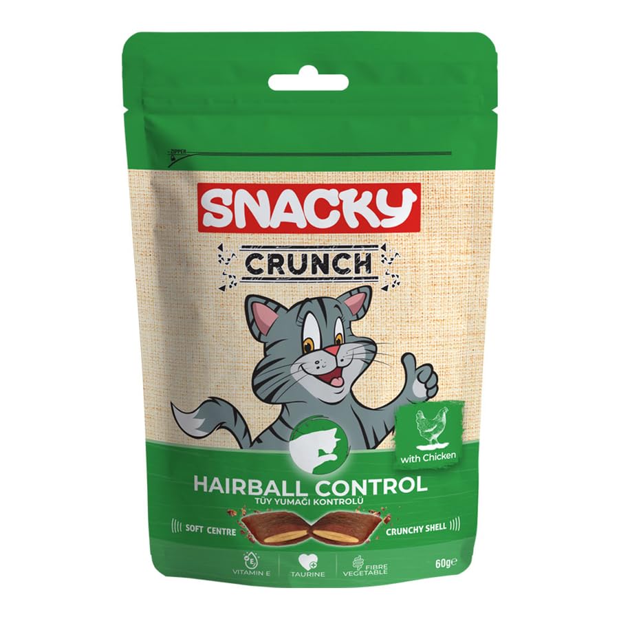 Snacky Kedi Crunch Ödül Hairball Control Tavuk 60gr