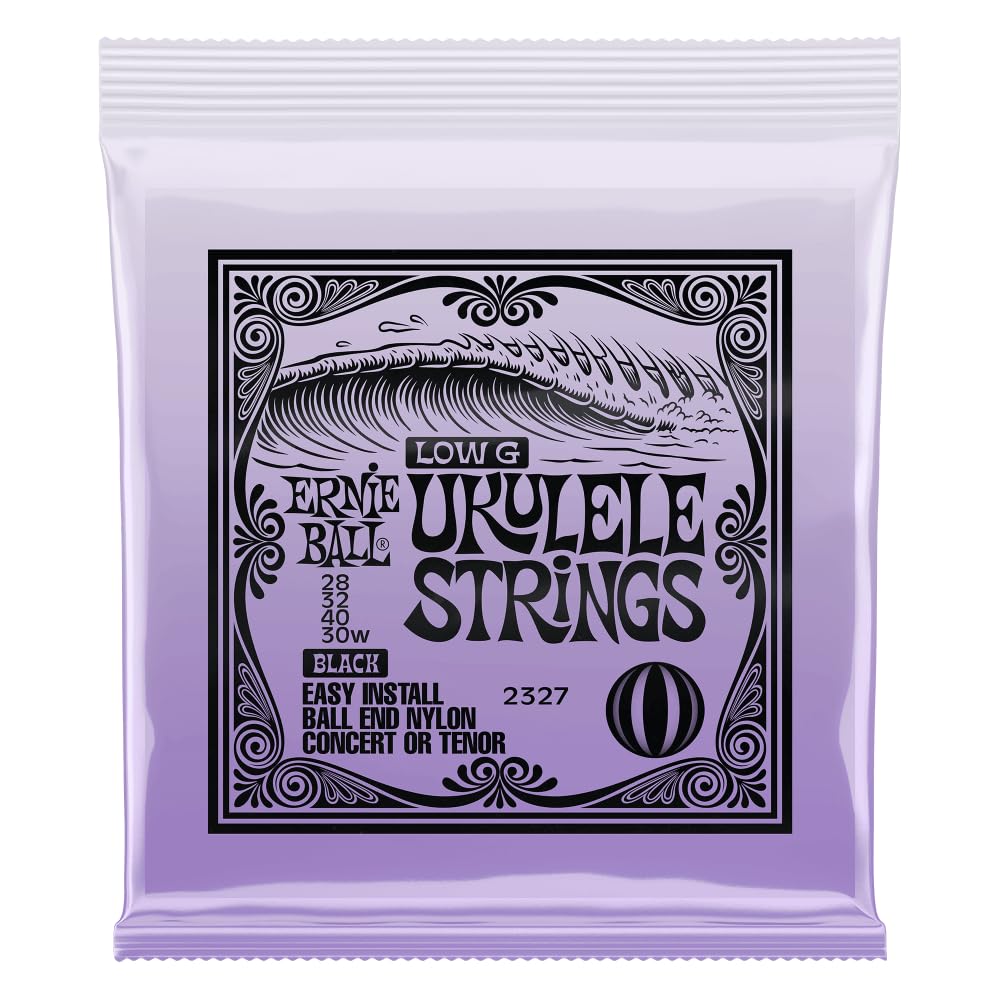 Ernie Ball Konseri/Tenor Siyah Naylon Bilyalı Uçlu Ukulele Yaylıları W/Wound G