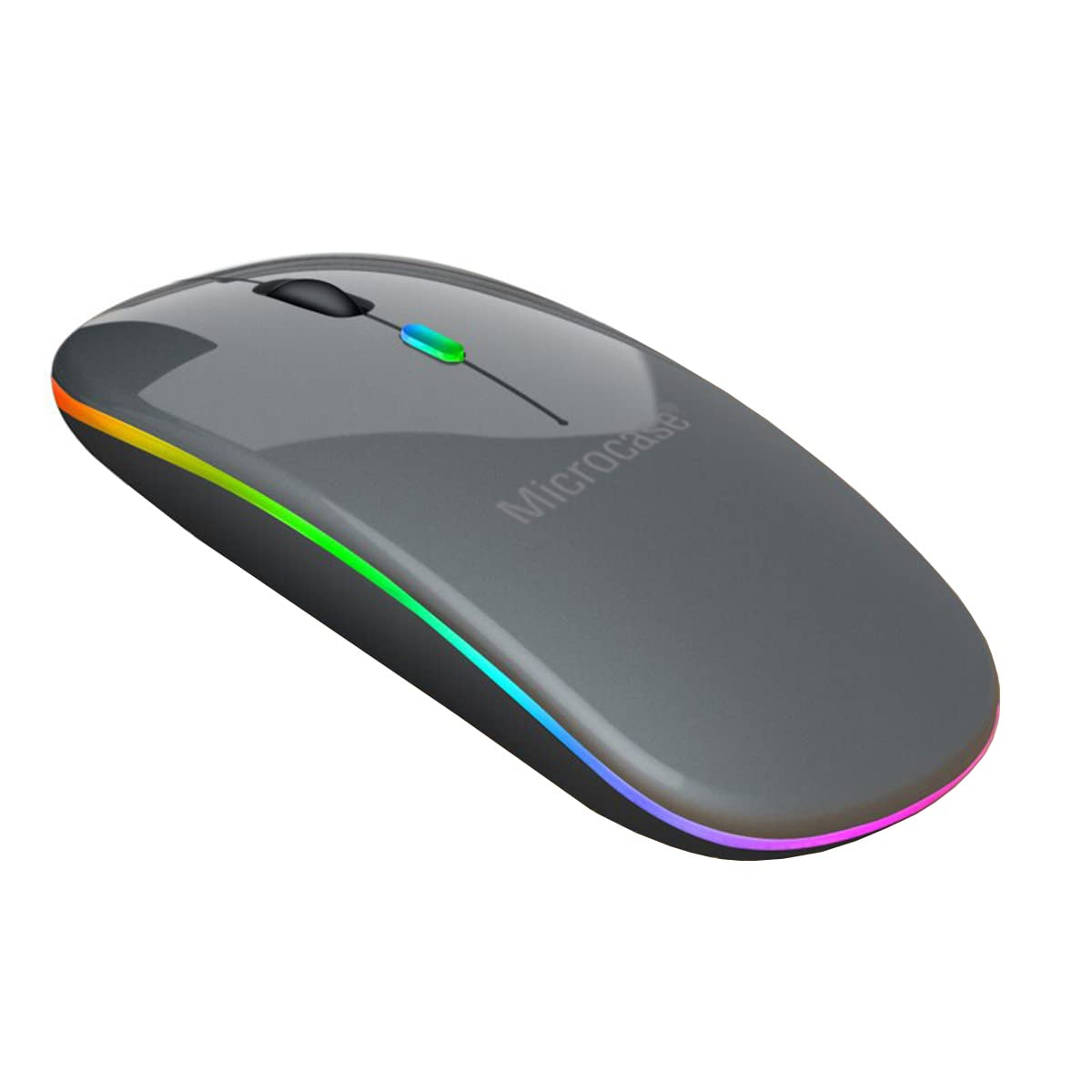 Microcase 1600 DPI Şarj Edilebilir 2.4 GHz RGB Işık Çift Modlu Bluetooth Mouse - AL2767 Gri