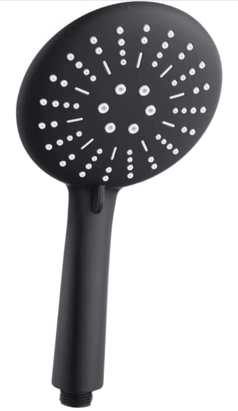 FUSTY Black Matte 1. Kalite Mat Siyah Duş Başlığı - 3 Fonksiyonlu Yüksek Basınçlı El Duşu - 3 Yıl Garantili