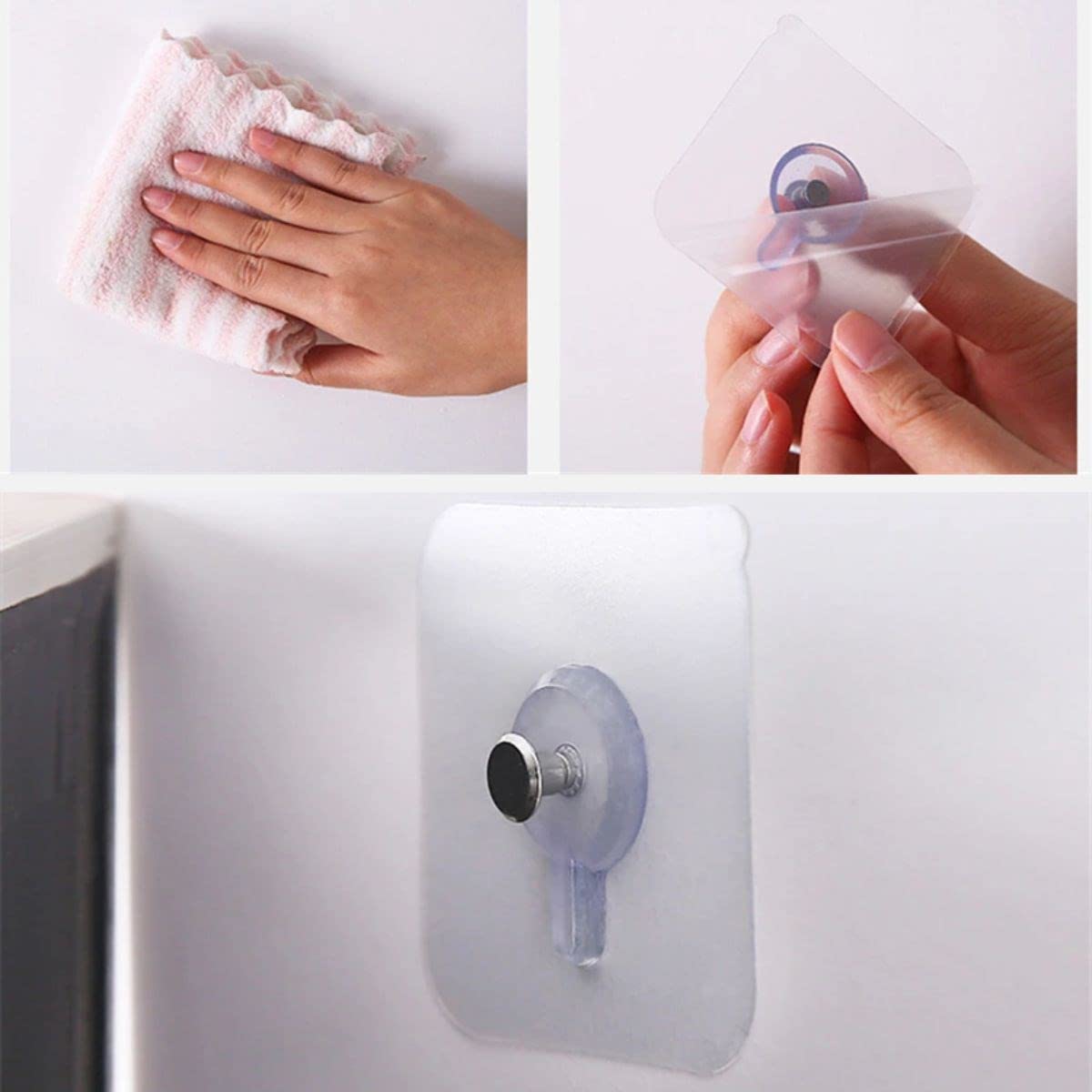 BUFFER® Süper Güçlü Çerçeve Askısı Pin Delgisiz Vidalı Tırnak Kanca Yapışkanlı Mutfak Banyo Raf Tutucu Askı 5 Adet