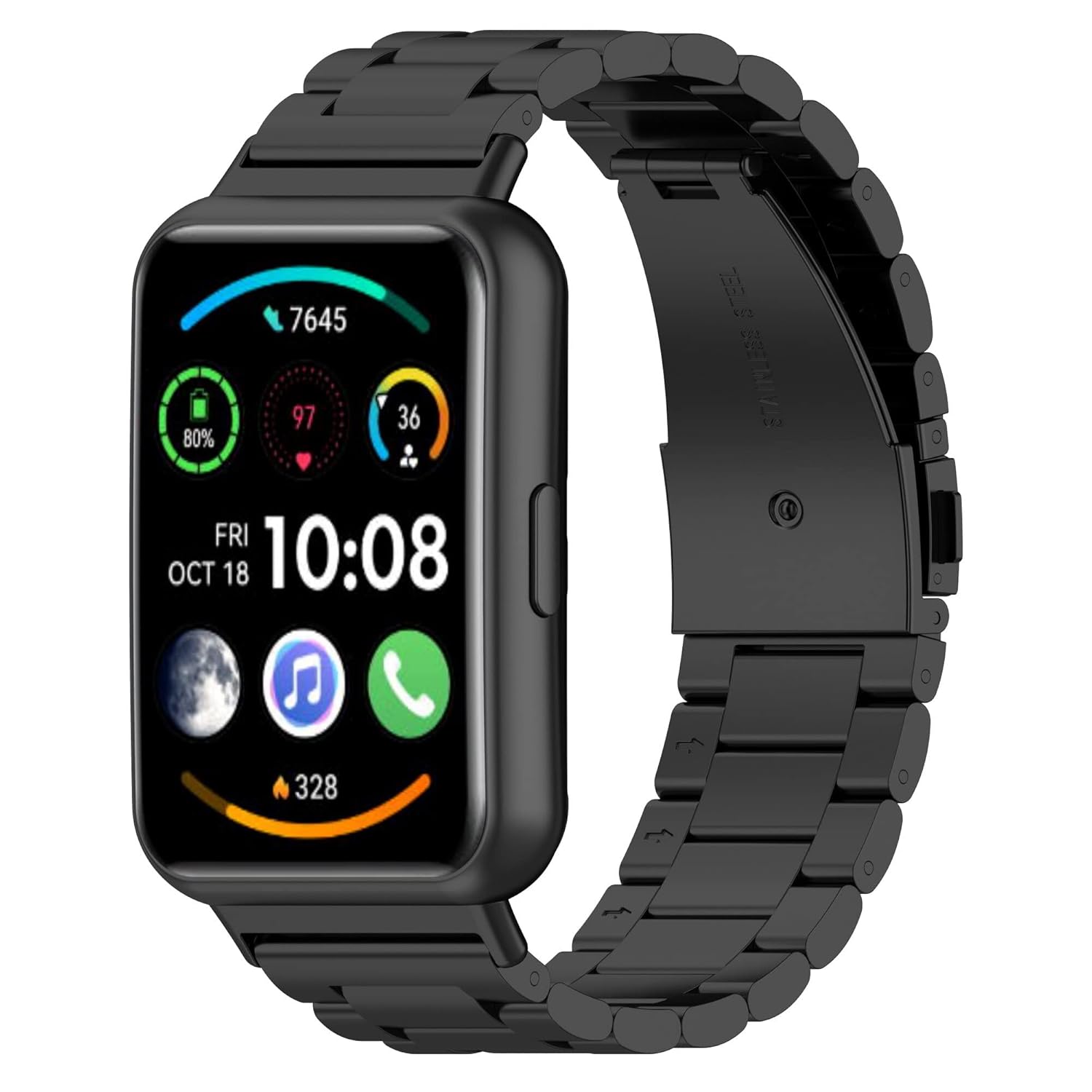 Coverzone Huawei Watch Fit 2 ile uyumlu Metal tasarımlı Paslanmaz Çelik, Toz ve Kirden Koruyan, Huaw