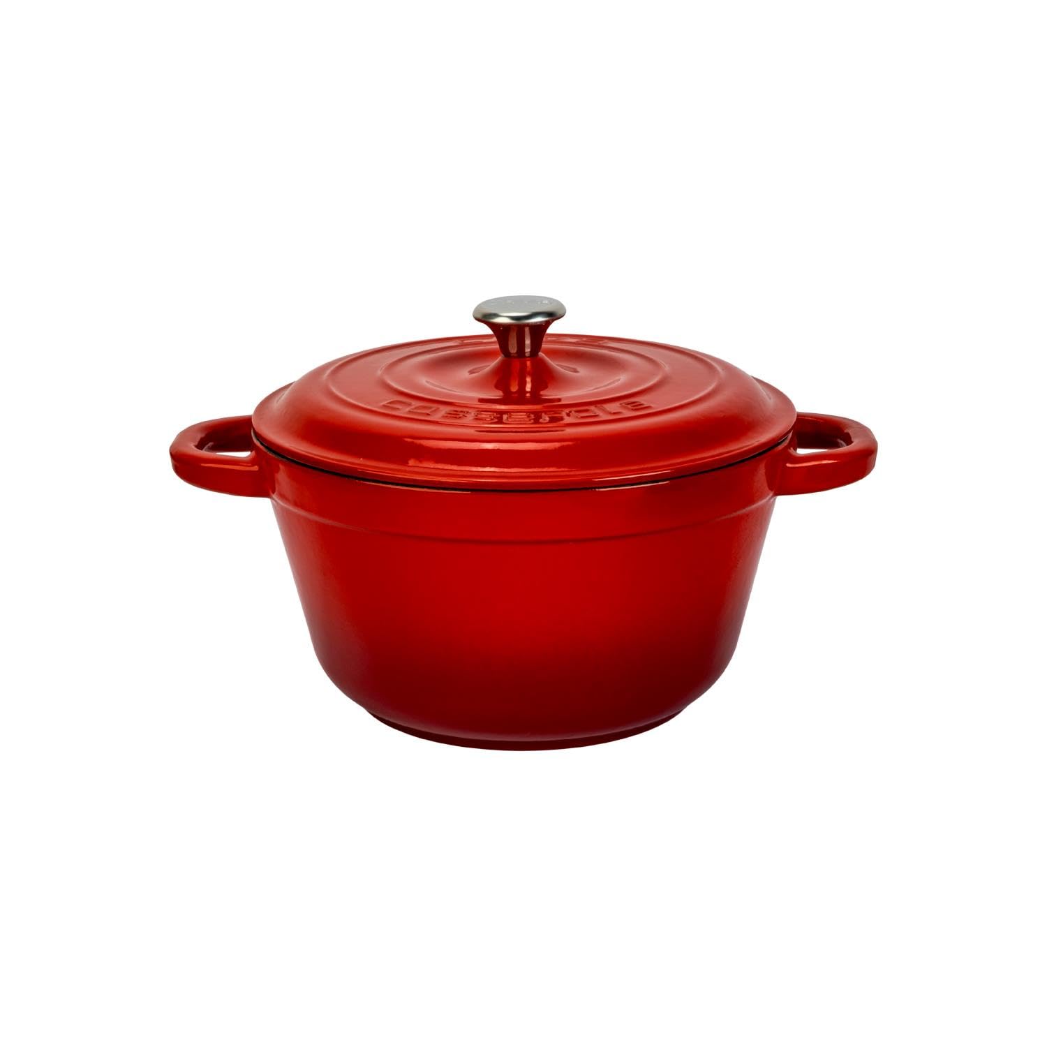 LAVA Döküm Yuvarlak Tencere Döküm Demir Kapak New Heritage Serisi Çap 22cm. Kırmızı