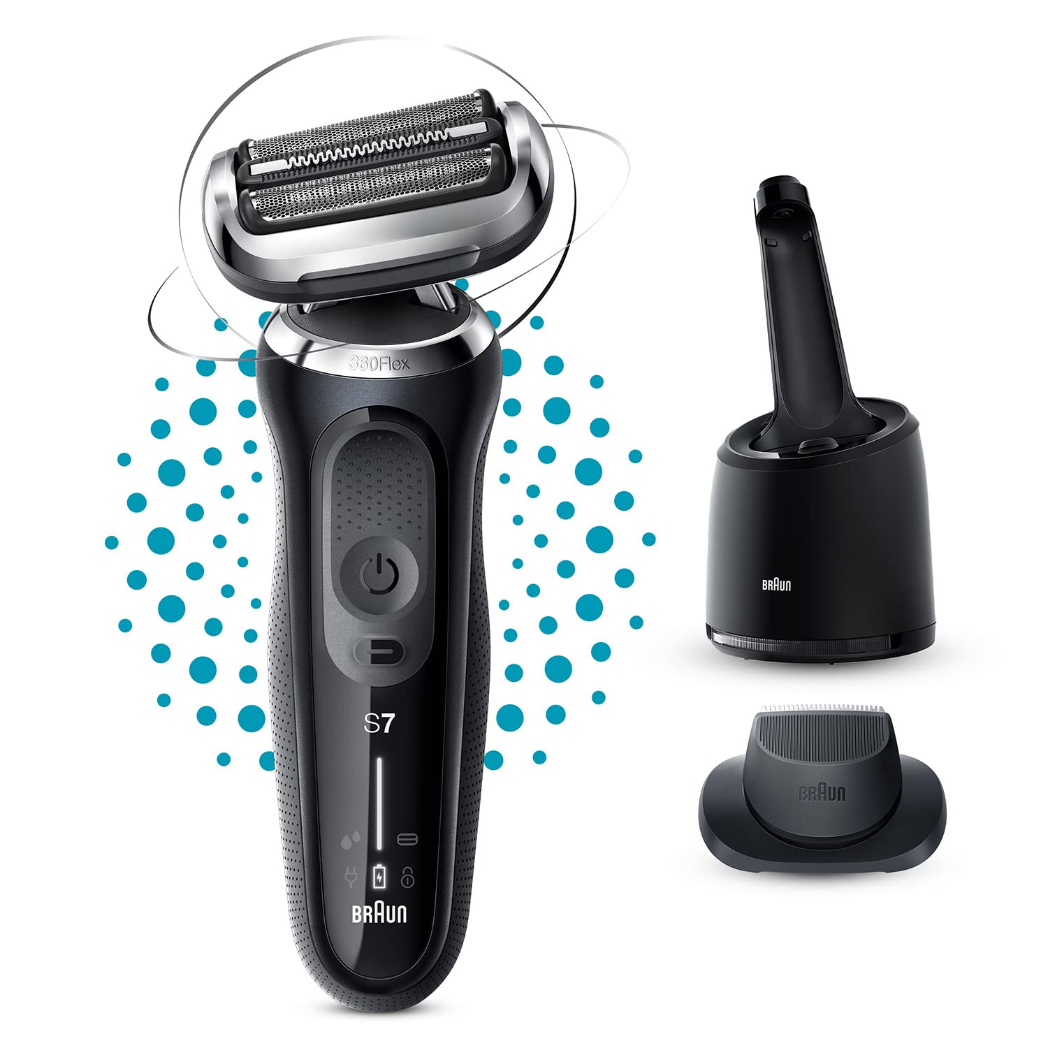 Braun Yeni Seri 7 N7200cc Kablosuz Tıraş Makinesi, SmartCare, AutoSense, 360° Flex, Islak & Kuru