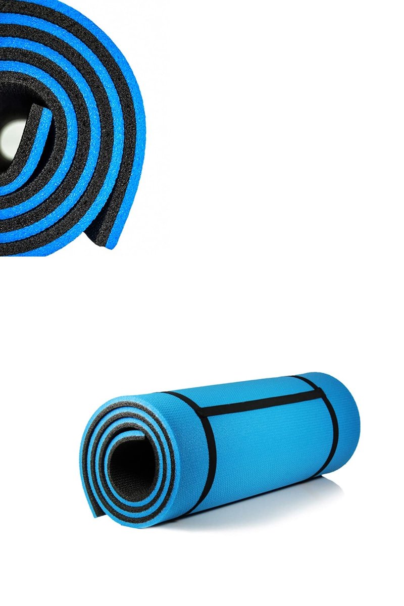 Leyaton Pilates Minderi Yoga Mat Fitness Egzersiz Minderi Mavi Siyah (Mavi & Siyah)
