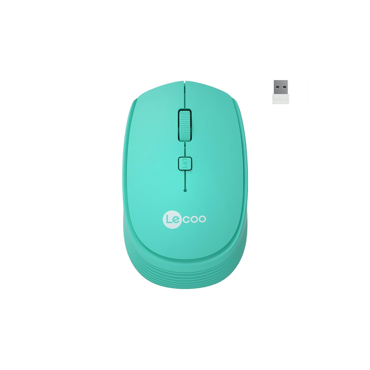 Lecoo WS202 Kablosuz 1200DPI 4 Tuşlu 3 Milyon Tıklama Ömrü Sessiz Tasarım, PC, Mac, Dizüstü Bilgisayar için, USB Mini Alıcı ile Optik Mouse Turkuaz