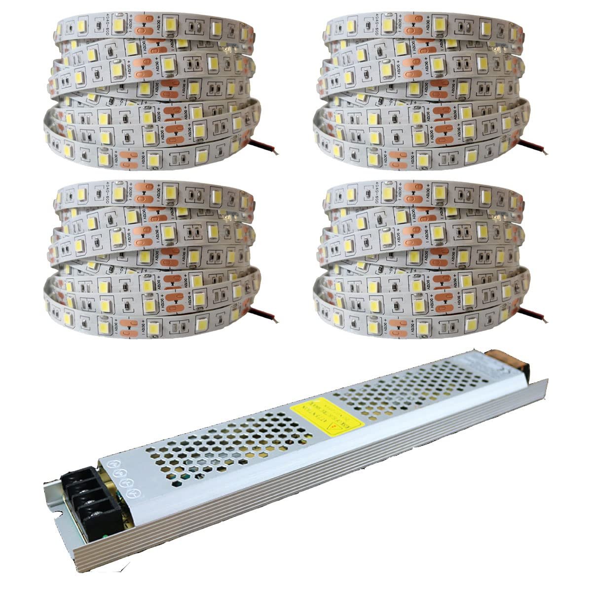 4040 Yeni Nesil Şerit LED 20 Metre + 12v 25 Amper 300 Watt LED Trafo (Beyaz)