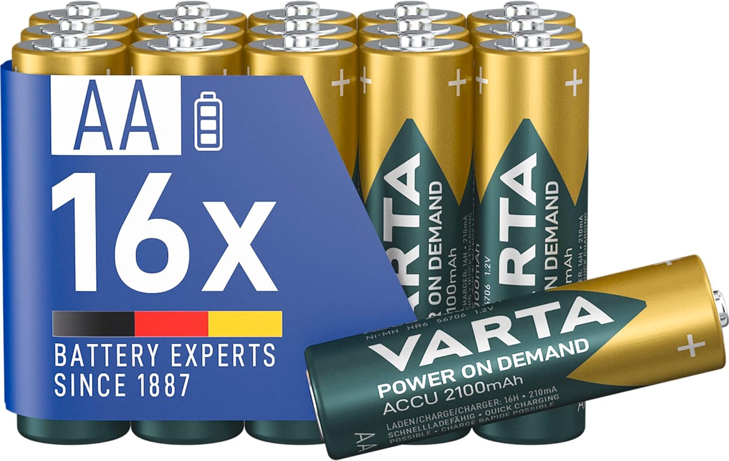 VARTA POWER ON DEMAND Rech. Power AA 2100mAh 2x8 Foil