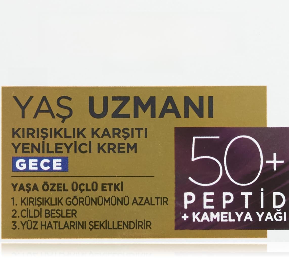 L'Oreal Paris Yaş Uzmanı 55+ Kırışıklık Karşıtı Yenileyici Gece Kremi