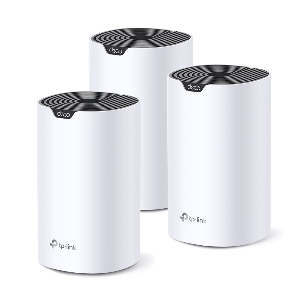 TP-Link Deco S7 3-pack, AC1900 Mbps, Dual-Band, Gigabit Portları, 520 m²'ye kadar Kapsama Alanı, 100'den Fazla Cihaz Bağlantısı, Mobil Uygulama ile Kolay Kurulum, Wi-Fi 5 Mesh Sistemi