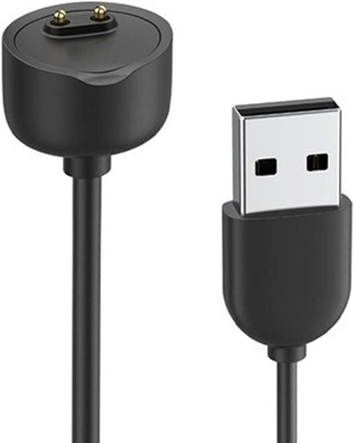 Coverzone Xiaomi Mi Band 6 İle Uyumlu Giyilebilir Akıllı Saat Şarj Kablosu Manyetik (Mi Band 5/6 / 7 / Amazfit Band 5 İle Uyumlu) USB Şarj Aleti (Siyah)