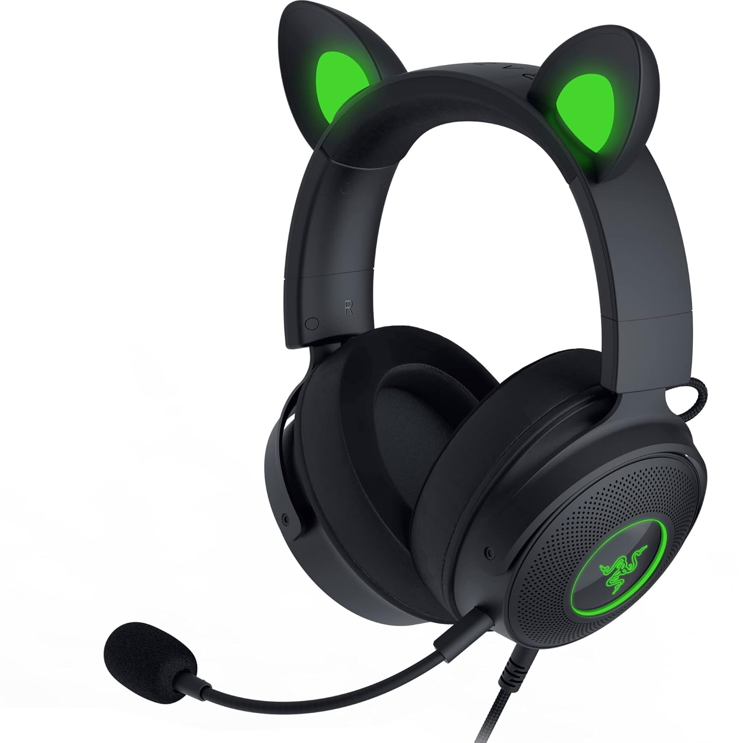 Razer Kraken Kitty V2 Pro - Değiştirilebilir Kulaklı Kablolu RGB Kulaklık (Değiştirilebilir Kitty, Ayı ve Tavşan Kulakları; Reaktif Akış Aydınlatması) Siyah