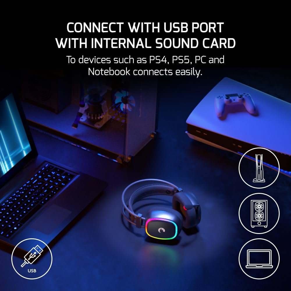 GamePower Raijin Rainbow 7.1 Surround Gaming Kulaklık