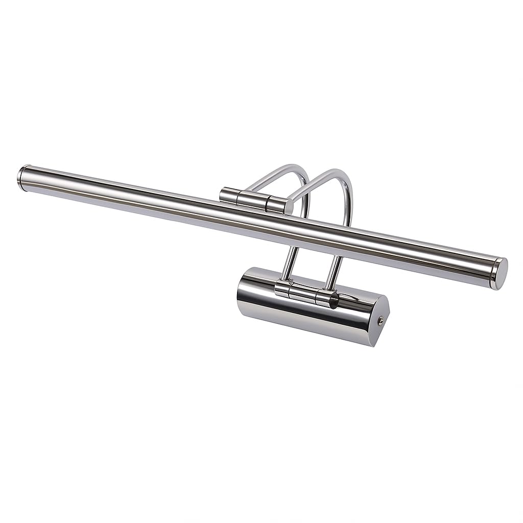 SekaTech Krom Kasa LED Flüt Aplik | 6W | 3200K Gün Işığı | 35cm | Duvar Tipi Ayna/Tablo/Resim/Banyo Üstü Dekoratif Işık | IP20 İç Mekan Kullanım