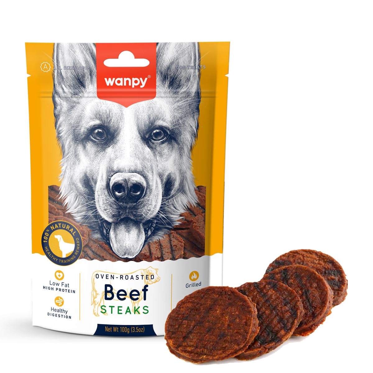 Wanpy Izgara Dana Biftek Köpek Ödülü, 100 Gram