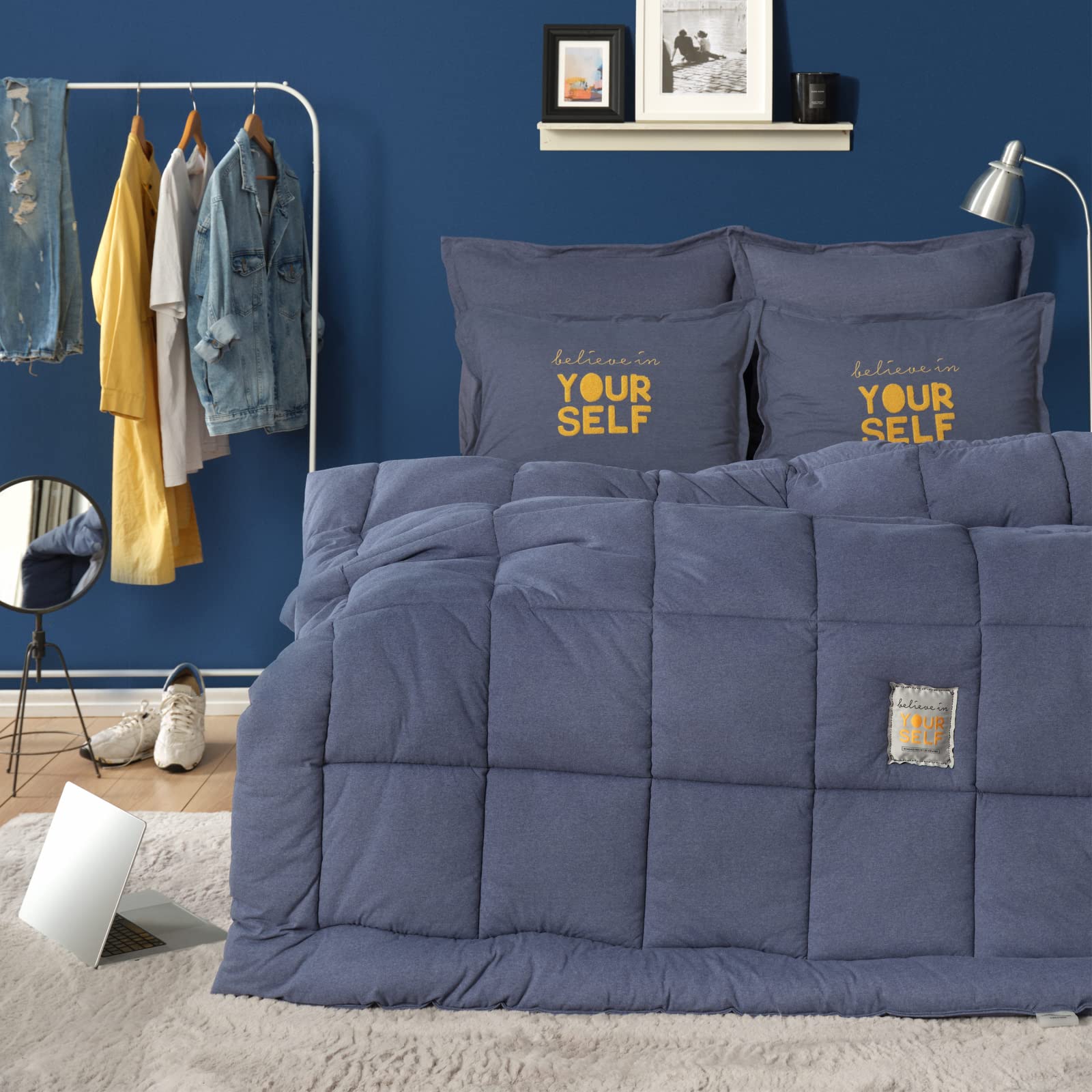Karaca Home Motto İndigo Tek Kişilik Cotton Comfort
