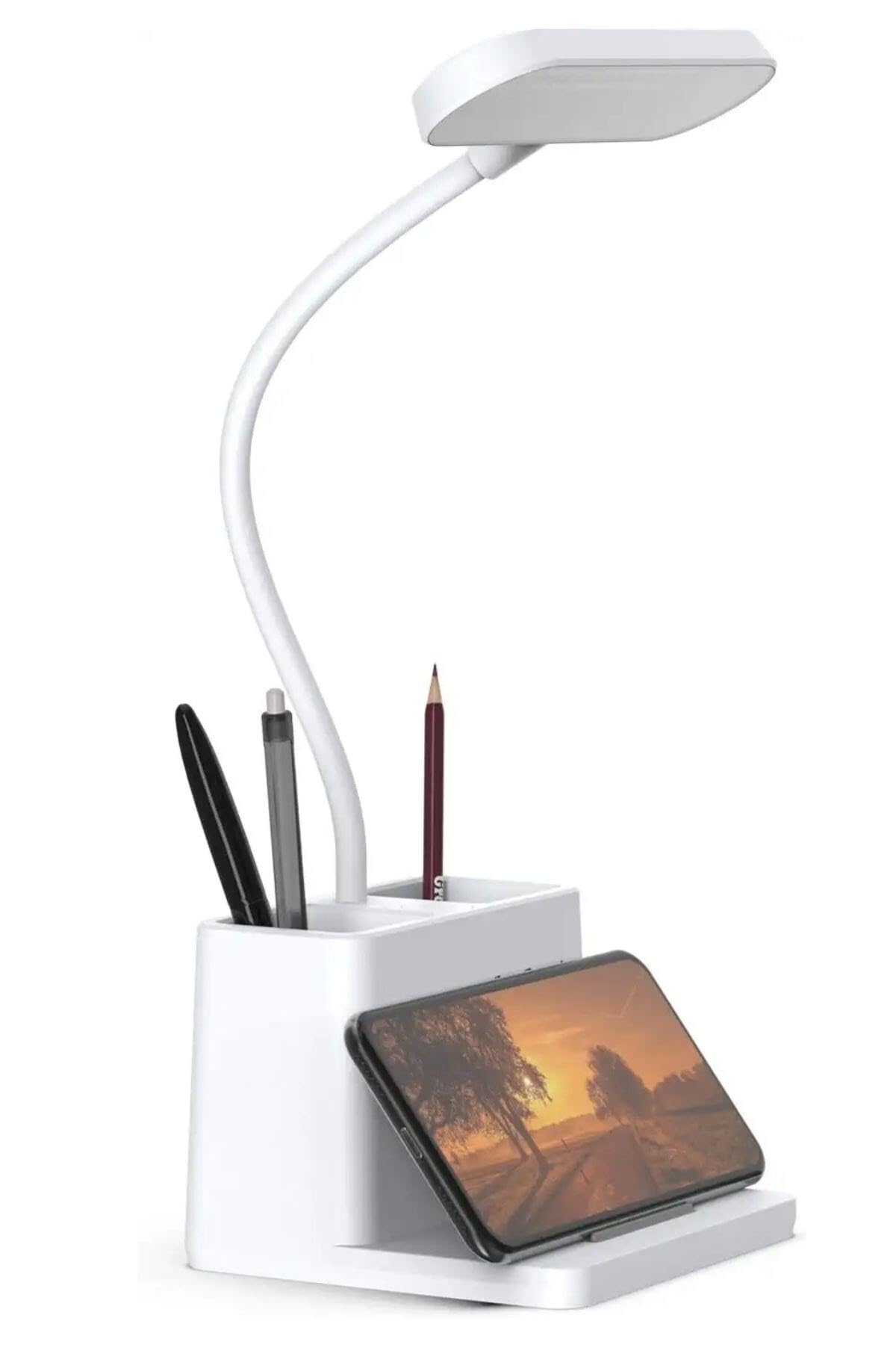 BUFFER® Kalemlikli USB Şarjlı Dokunmatik 3 Kademeli 360 Derece Dönebilen Özel Göz Korumalı led Lityum Masa Lambası