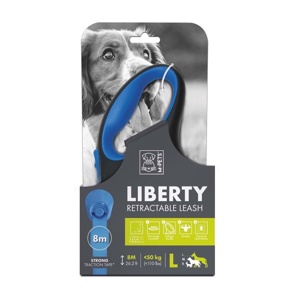 M-PETS LIBERTY OTOMATİK GEZDİRME ŞERİT 8MT/BLUE (L)