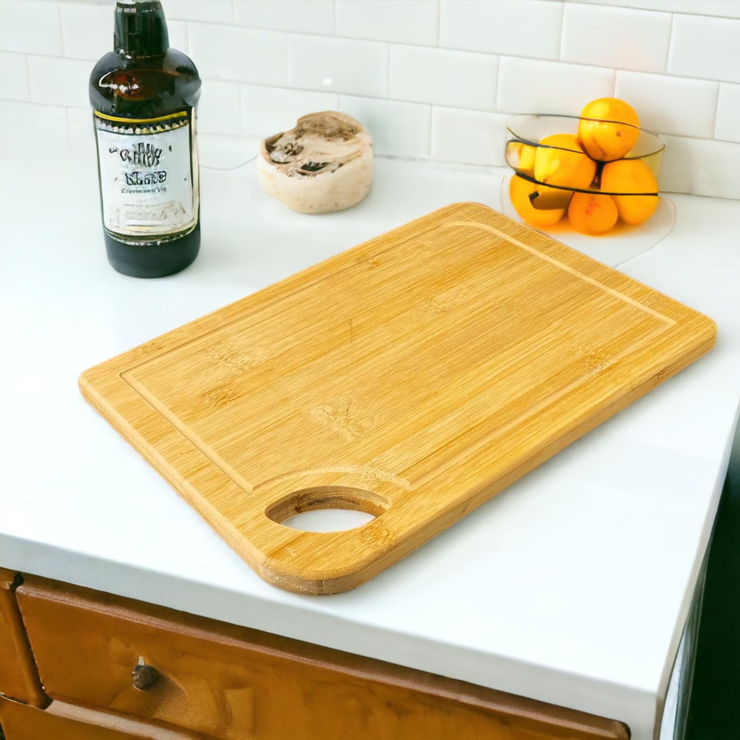 Deconox Bambu Kesme Tahtası Antibakteriel Yıkanabilir Doğrama Tahtası Dikdörtgen 34x24 CM