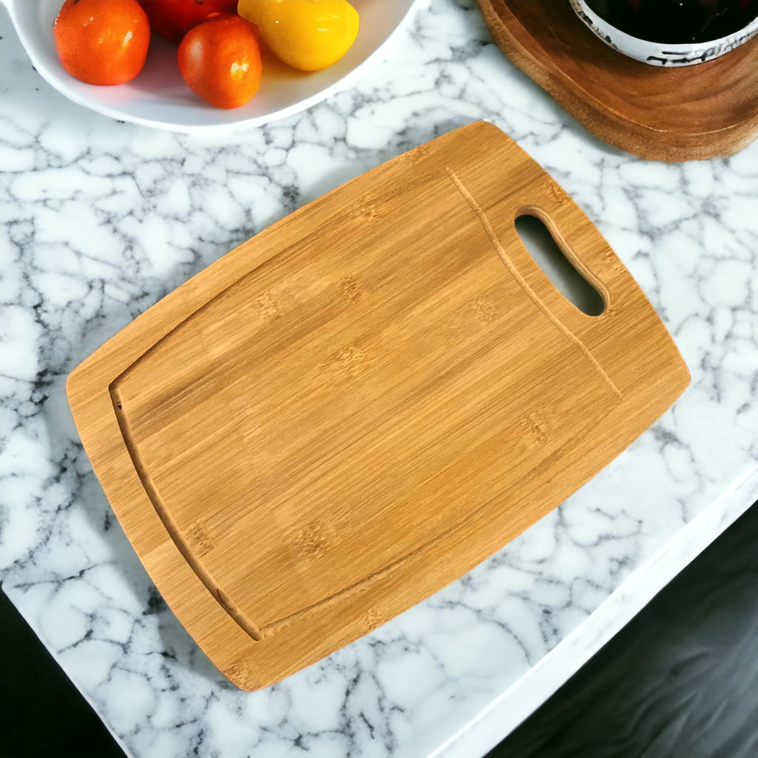 Deconox Bambu Kesme Tahtası Antibakteriel Yıkanabilir Doğrama Tahtası Dikdörtgen 34x24 CM