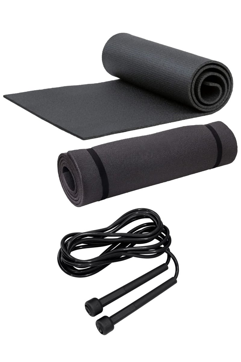 Pilates Yoga Matı 7 Mm Ve Atlama Ipi Pilates Egzersiz Seti Evde Spor Seti