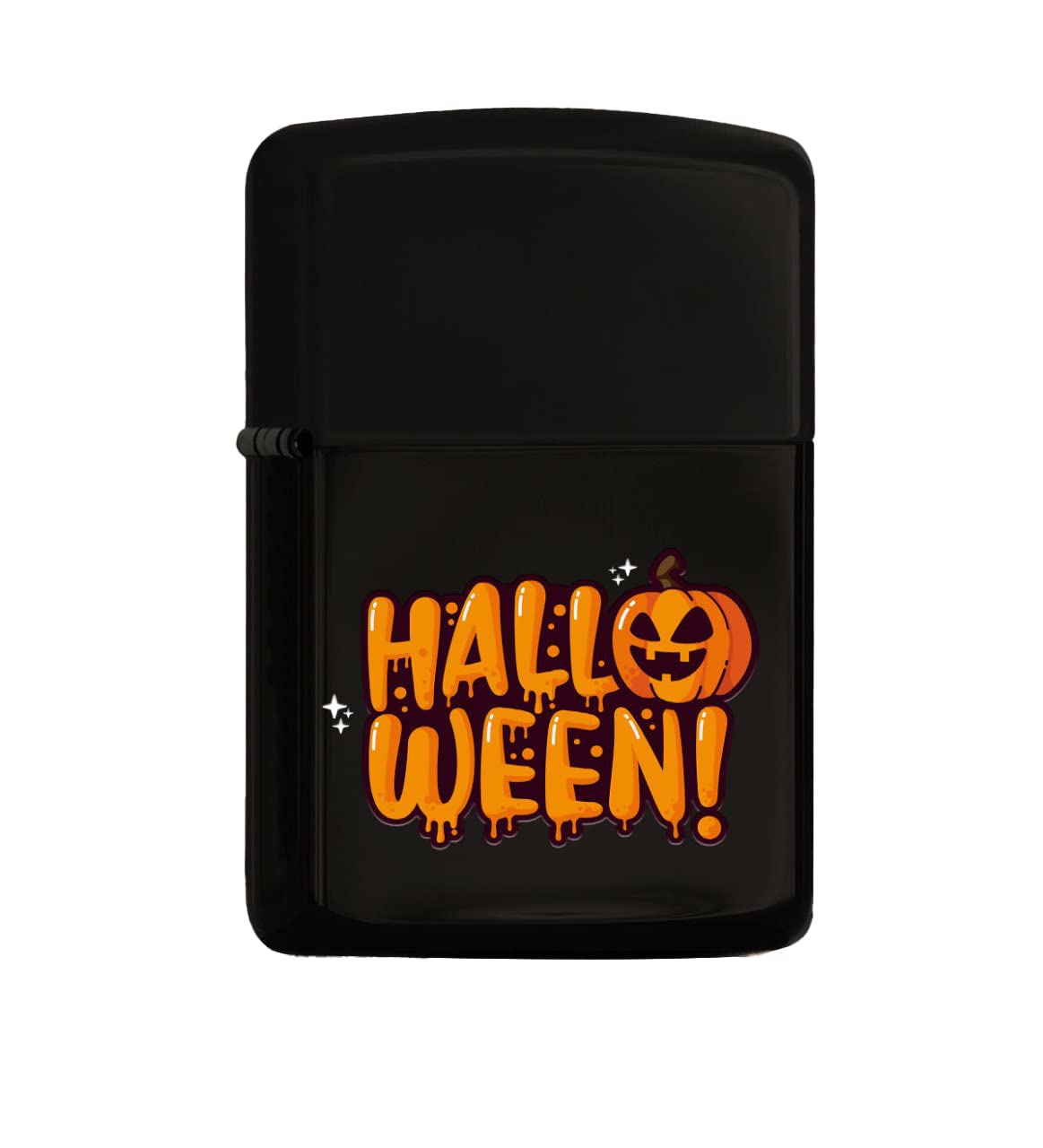 BK Gift Halloween Tasarımlı Renkli Baskılı Siyah Benzinli Metal Çakmak