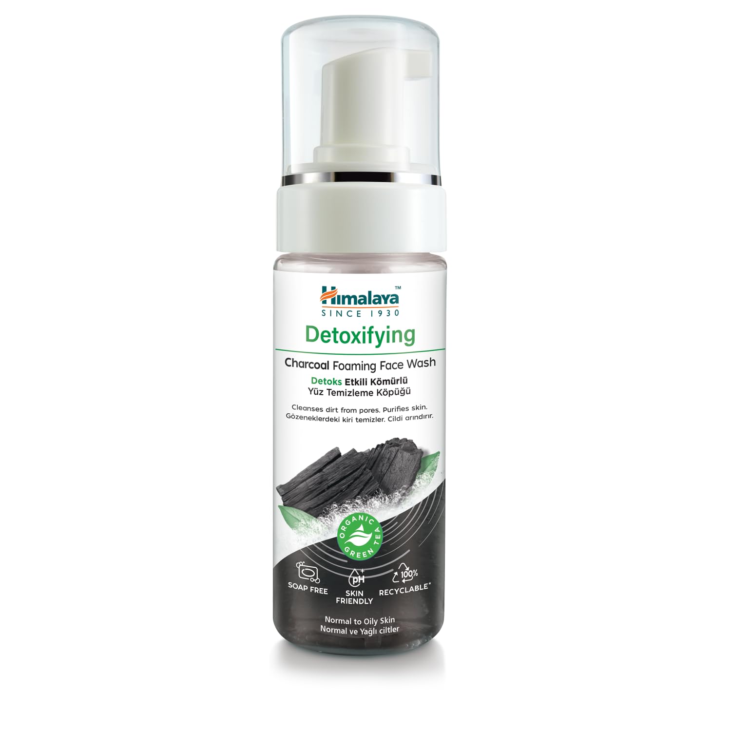 Himalaya Since 1930 Detoks Etkili Arındırıcı Yüz Temizleyici Köpük, Aktif Kömür, Yeşil Çay, Normal/yağlı Ciltler, 150 Ml