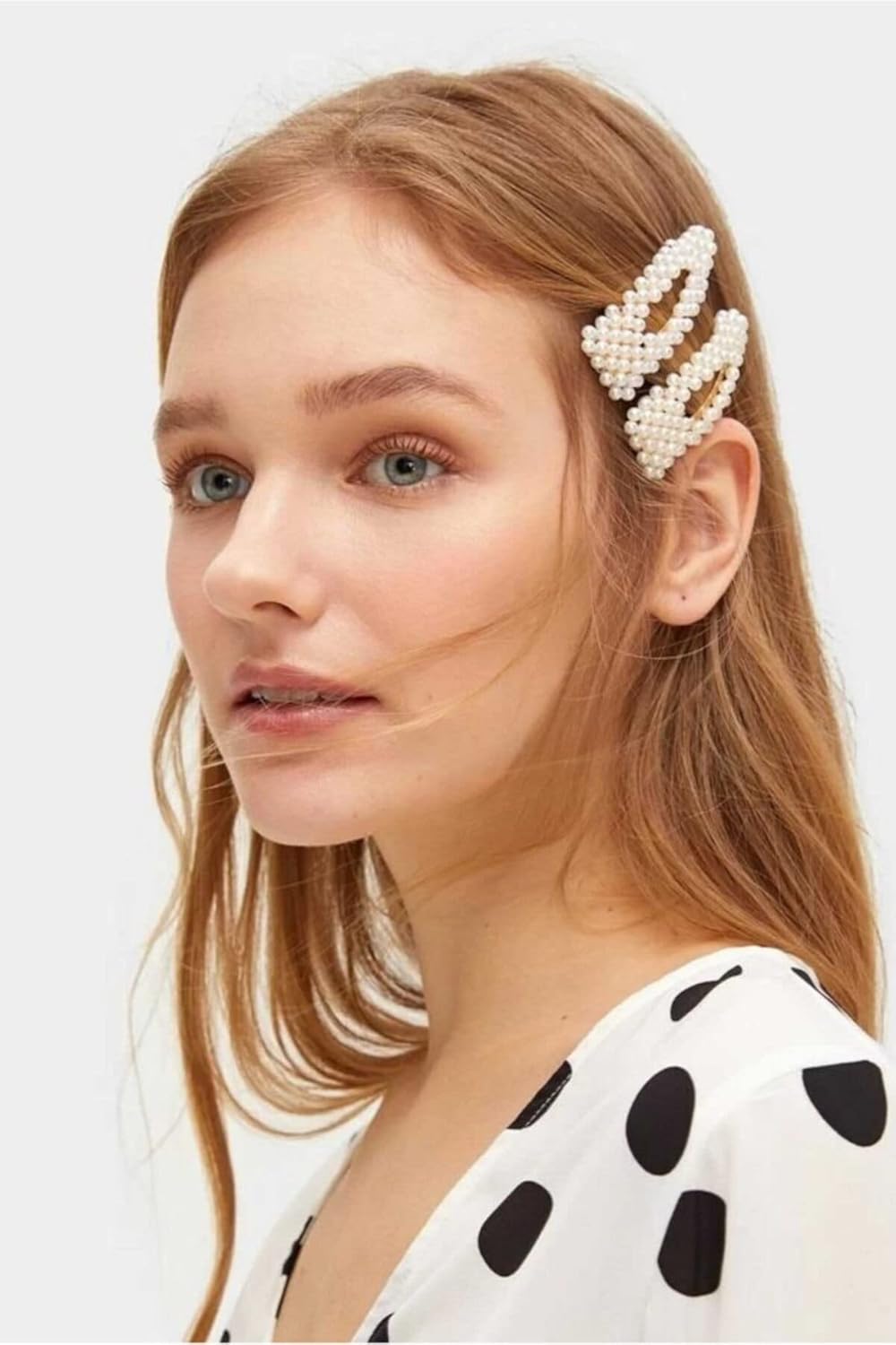 H&E Design Kadın İncili Luxury Zara Model Yan Çıt Çıt Saç Tokası 01 2'li