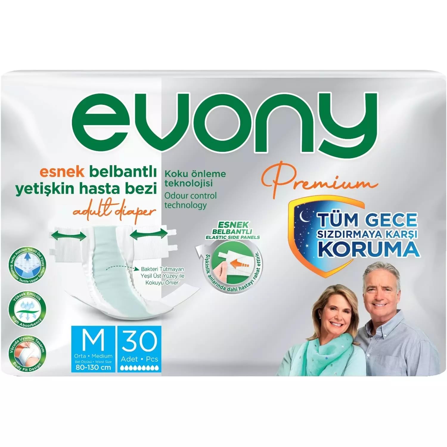 Evony Premium Yetişkin Bezi Medium 30 Adet
