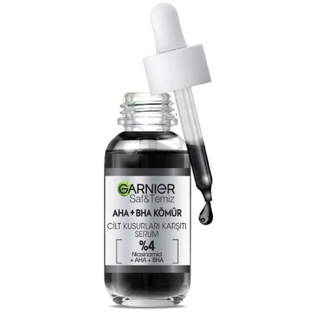 Garnier Aha+Bha Cilt Kusurları Karşıtı Siyah Serum %4 [Niasinamid+Peeling Etkili Aha+Bha] 30ml
