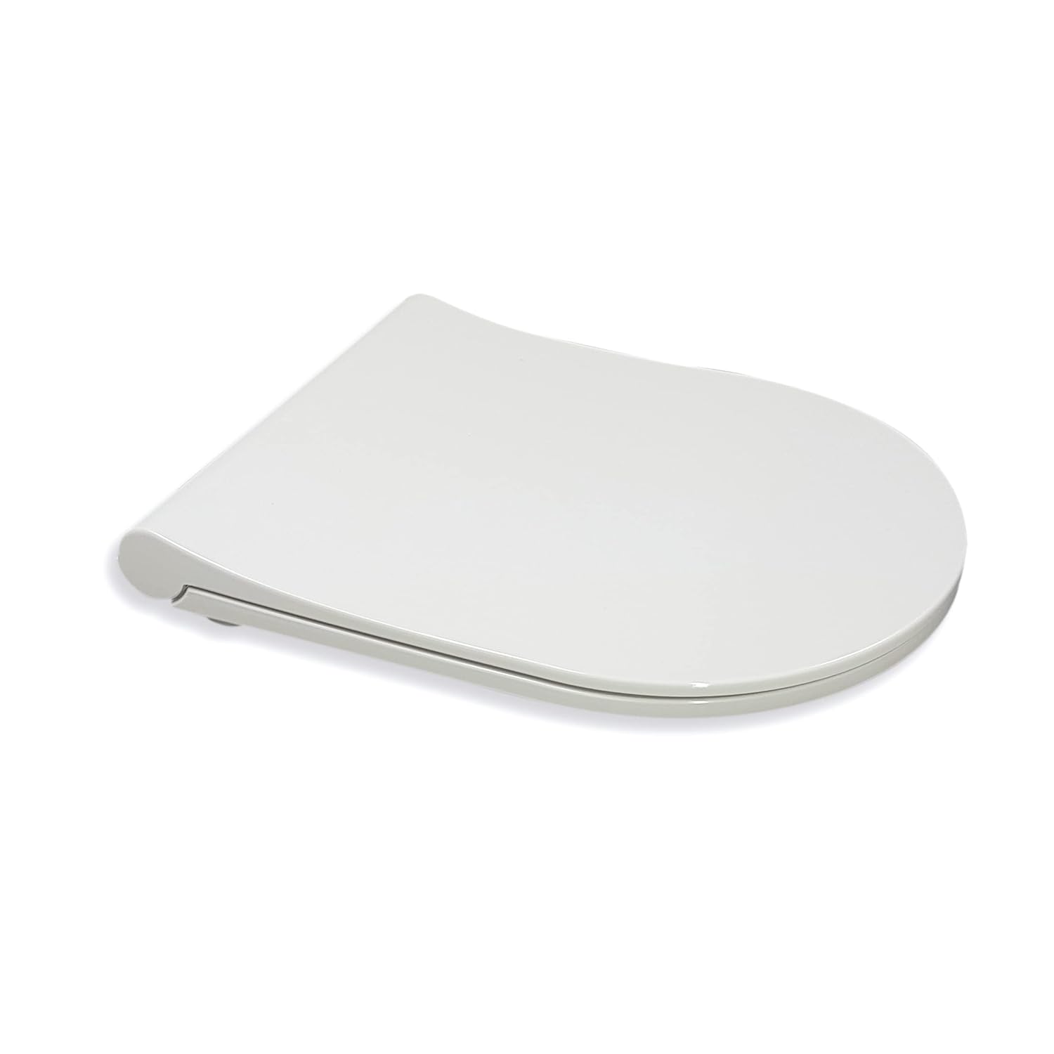 Aqua Bagno | Klozet kapağı ve WC oturağı, otomatik kapanma otomatiği ile, AB'de üretilmiştir, antibakteriyel, D şeklinde klozet kapağı, çıkarılabilir, Duroplast WC gözlüğü, yumuşak kapanma, beyaz | THIN