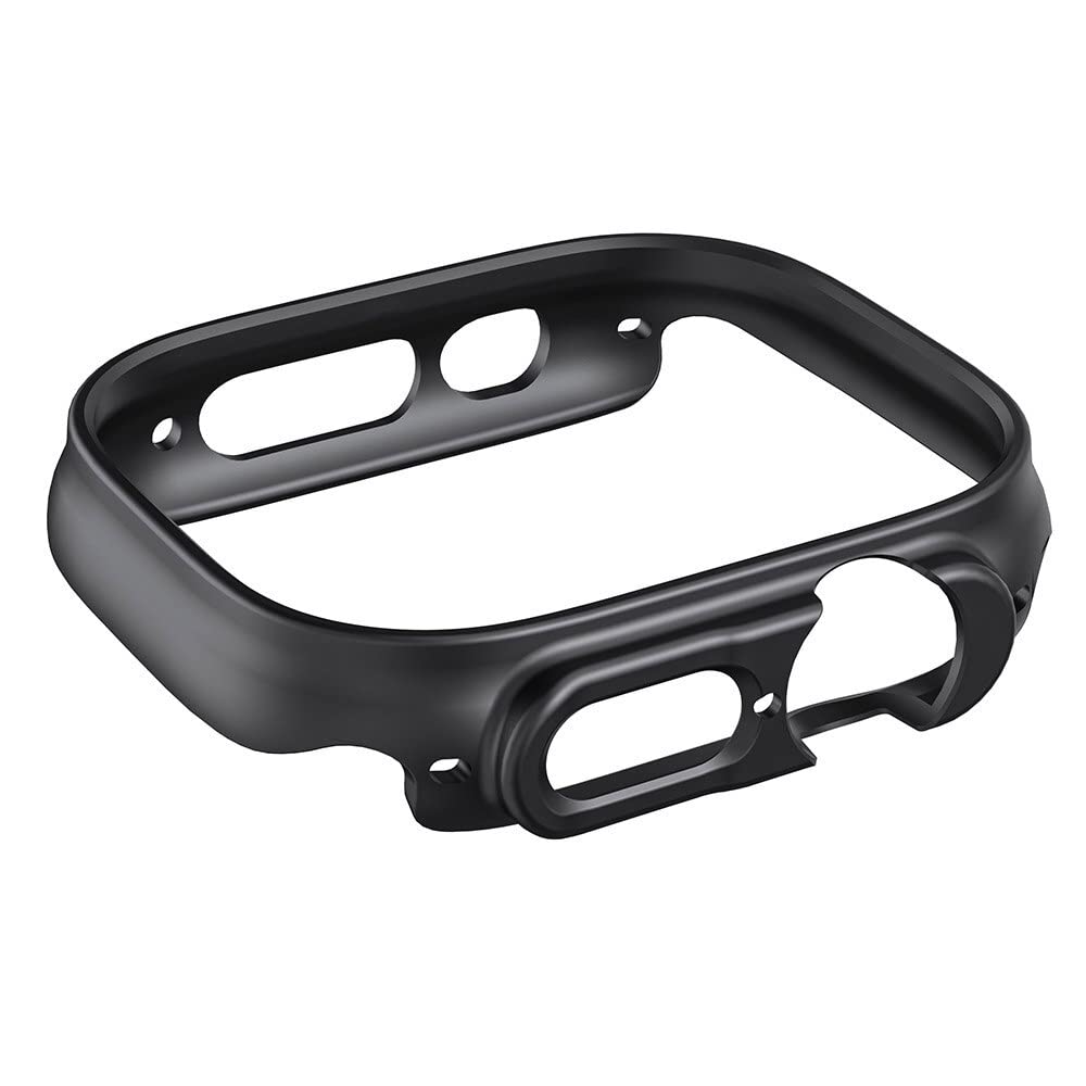 Coverzone Apple Watch Ultra ile Uyumlu 49mm ile uyumlu PC Çerçeve Tam Koruyucu Kılıf, Apple Watch Ultra için 49mm Köşeleri Kapatan Koruyucu Siyah