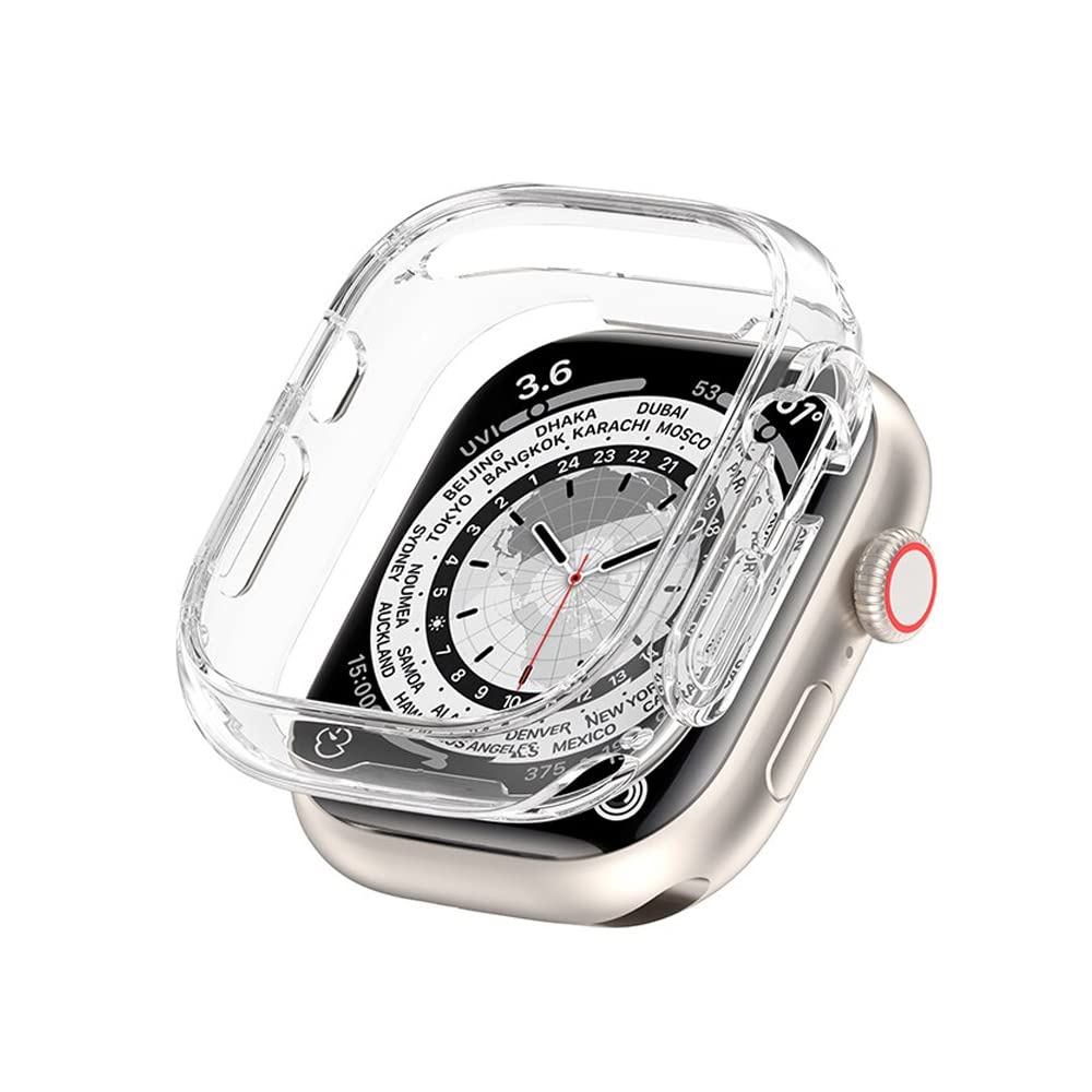 Coverzone Apple Watch Ultra ile Uyumlu 49mm ile uyumlu PC Çerçeve Tam Koruyucu Kılıf, Apple Watch Ultra ile Uyumlu 49mm ile uyumlu Köşeleri Kapatan Koruyucu Şeffaf