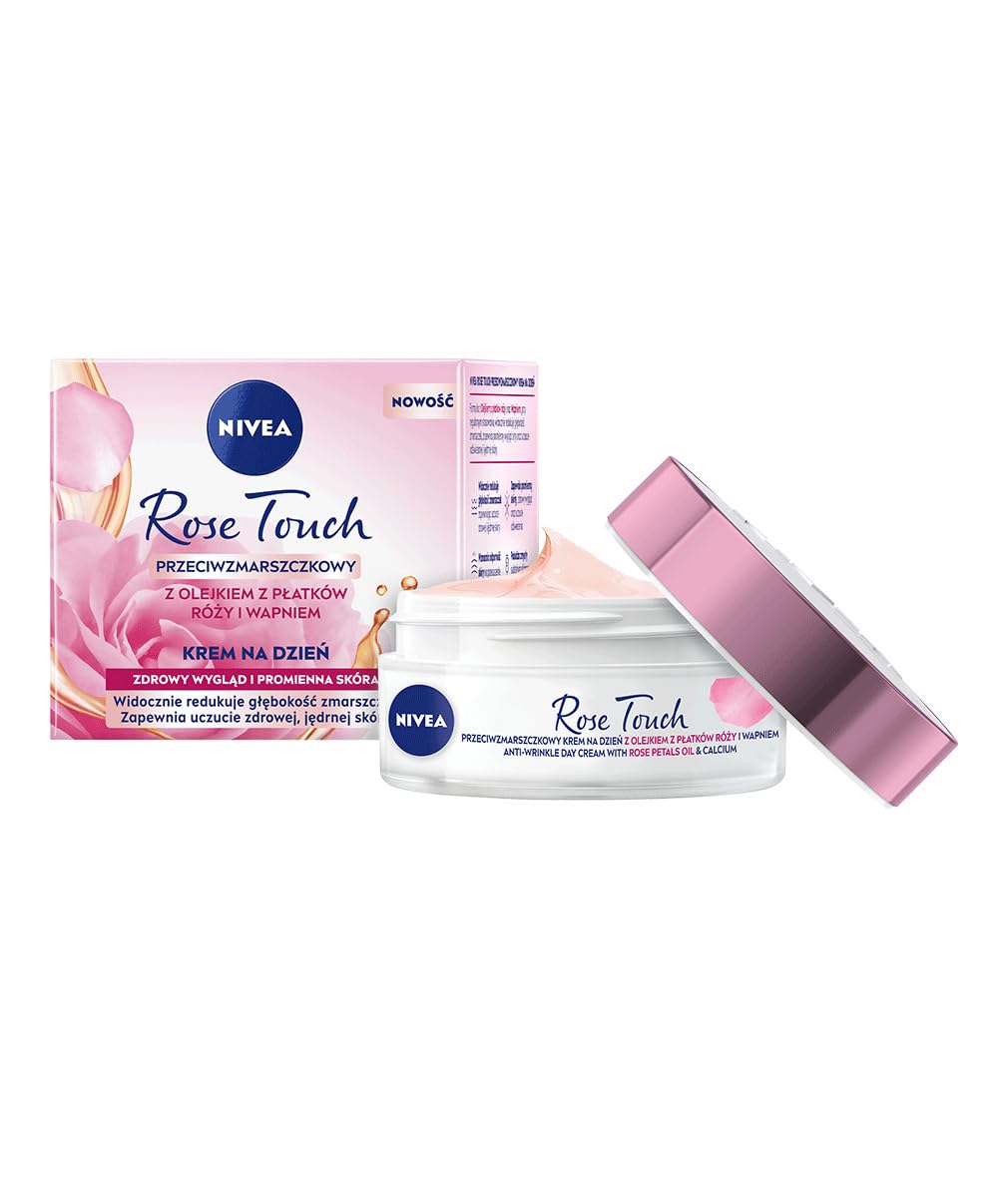 NIVEA Aqua Rose Kırışıklık Karşıtı Gündüz Yüz Bakım Kremi 50ml, Kalsiyum, İnce Çizgi Görünümü, Sıkı