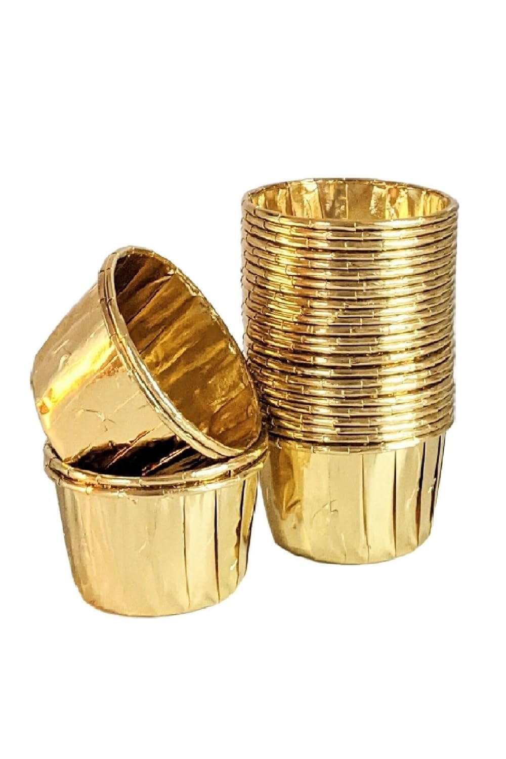 Trend Hediye Sepeti 25'li Gold Muffin Kek Kalıbı, Kek Kapsülü Cupcake Kalıbı, Airfryer Uyumlu