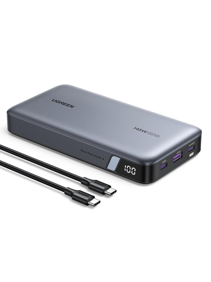 UGREEN 100W Güç Bankası 145W Maks 25000mAh Harici Pil, 3 Bağlantı Noktalı USB C Güç Bankası, MacBook Pro/Air, iPhone 14 Pro, Galaxy S23 Ultra, Dell ile Uyumlu Dijital Ekranlı