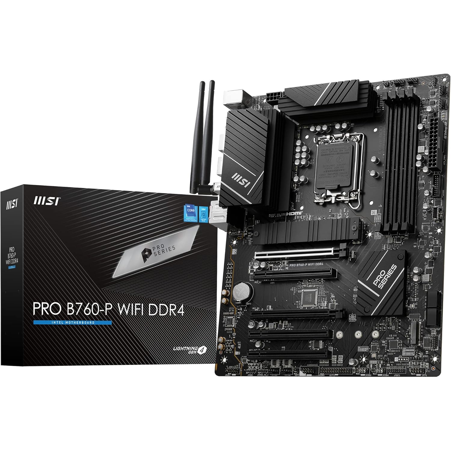 MSI PRO B760-P WIFI DDR4 SOKET 1700 DDR4 5333(OC) PCI-E,M.2 USB3.2 HDMI,DP, 1x 2.5G LAN WI-FI 6E ATX Anakart
