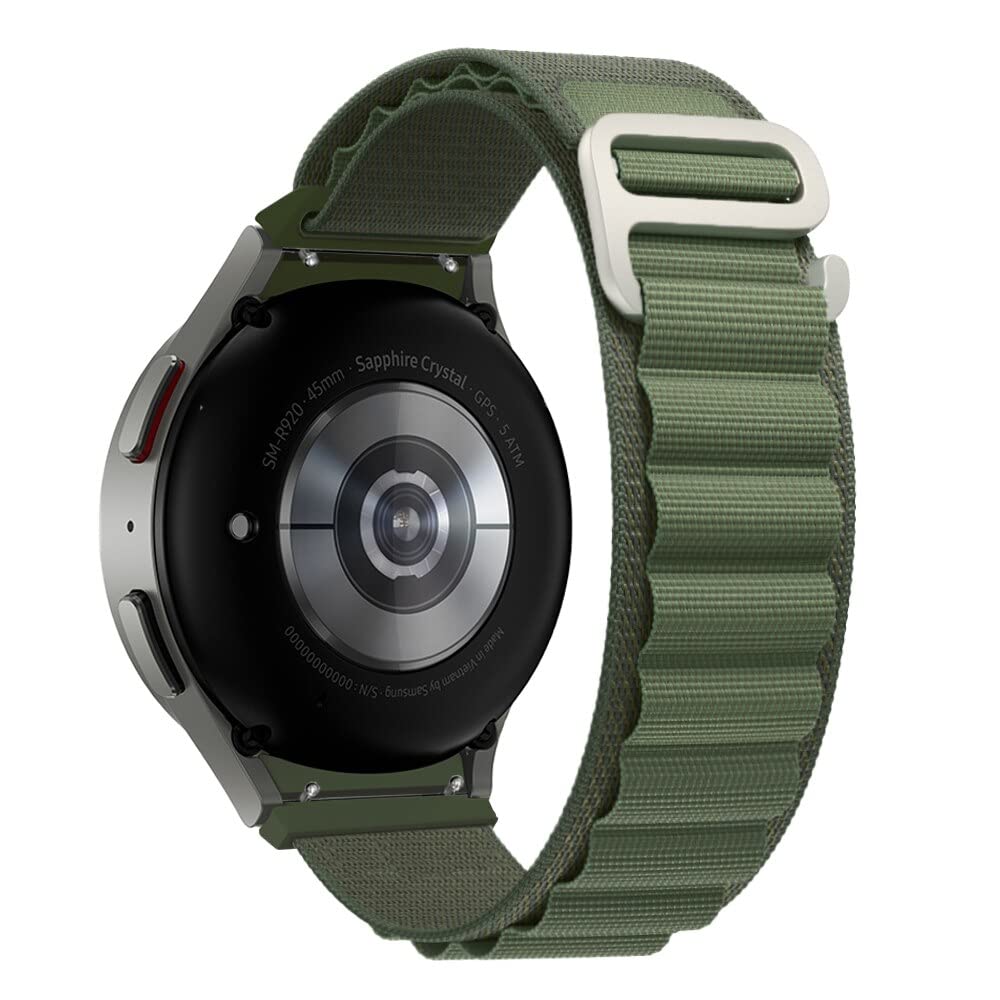 Coverzone Huawei Watch GT3 PRO ile Uyumlu 22mm Saat Kayışı Kaliteli Yedek Saat Kordonu Çift Katmanlı Kumaş Yeşil