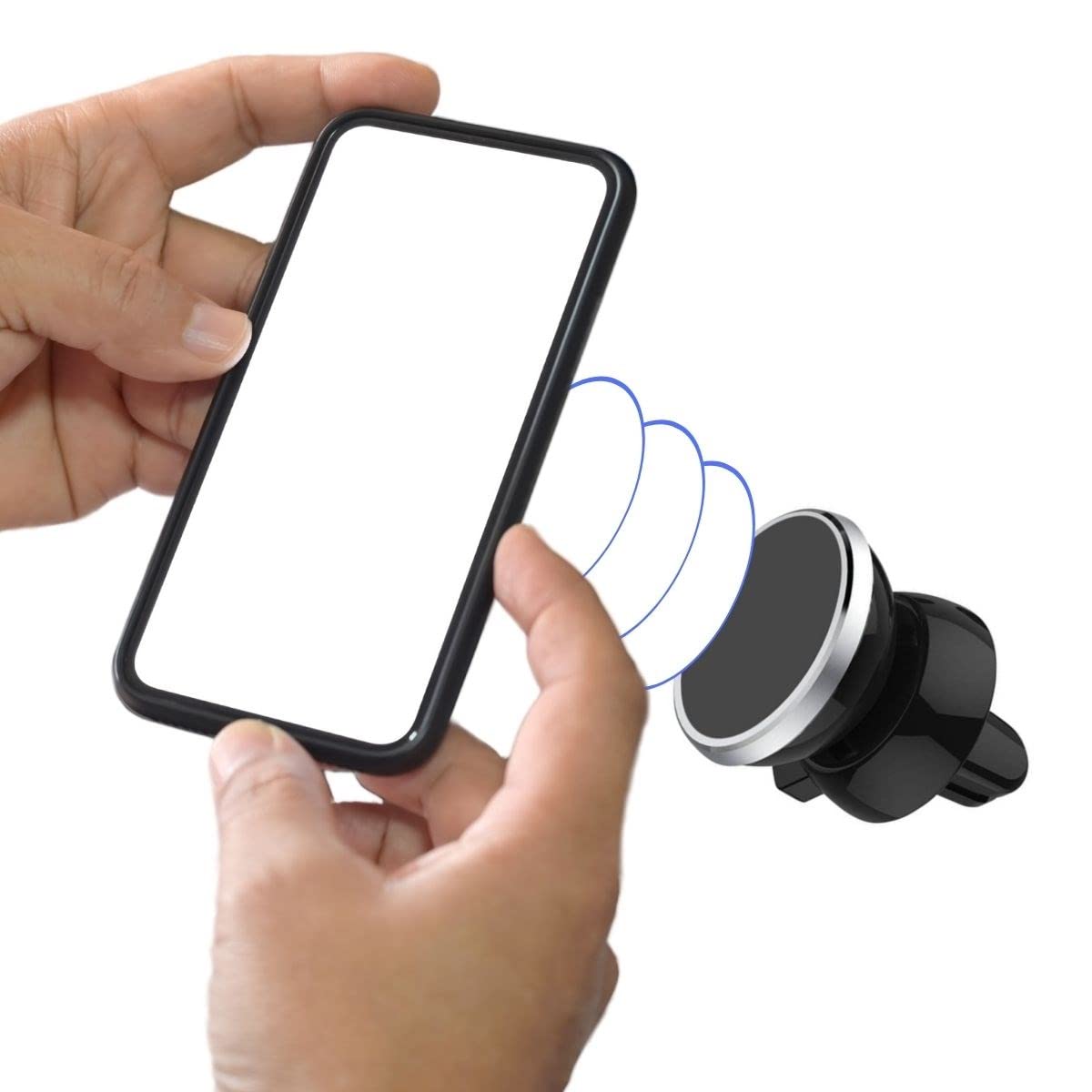 BUFFER® Araç İçi Izgaraya Takılan Telefon Tutucu Mıknatıslı Döndürülebilir Telefon Tutucu Ergonomik Yuvarlak Telefon Tutucu