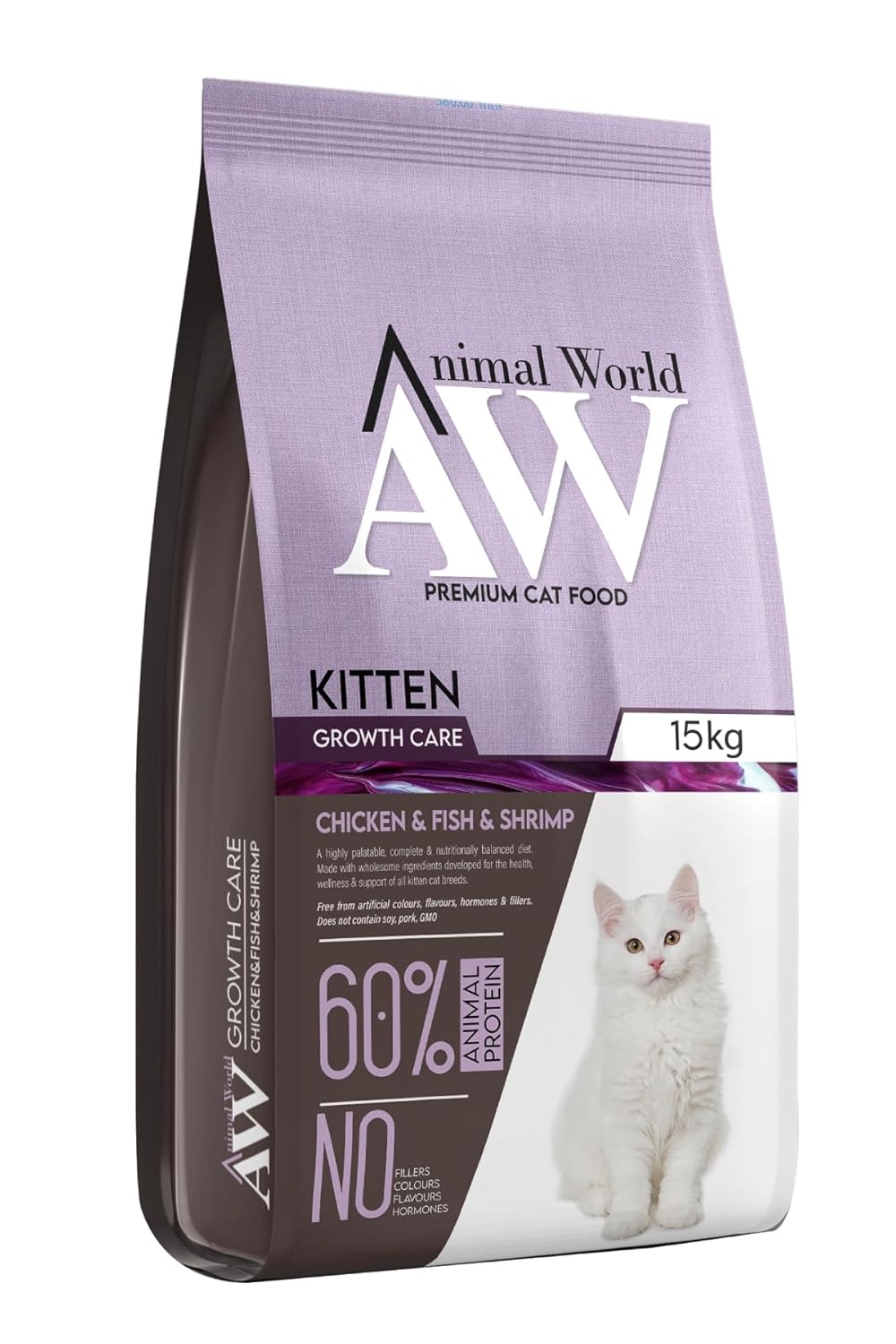 Animal World Kitten Sağlıklı Büyüyen Tavuk ve Karidesli Yavru Kedi Maması 15 Kg