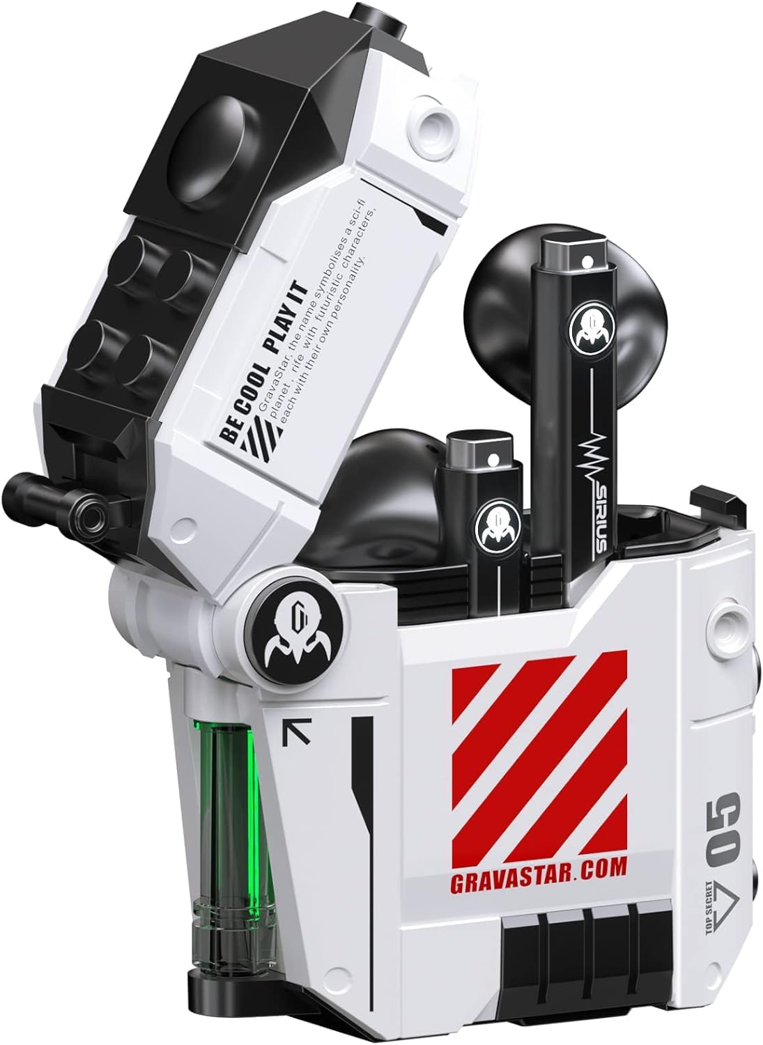 G GravaStar Kablosuz Kulaklıklar Sirius P5, Stereo Sesli Bluetooth Kulak İçi Kulaklıklar, 4 RGB Işıklar, 40H Oynatma, Net Çağrı için ENC, Bluetooth 5.2, IPX4, Çok Noktalı Bağlantı (Savunma Mecha)