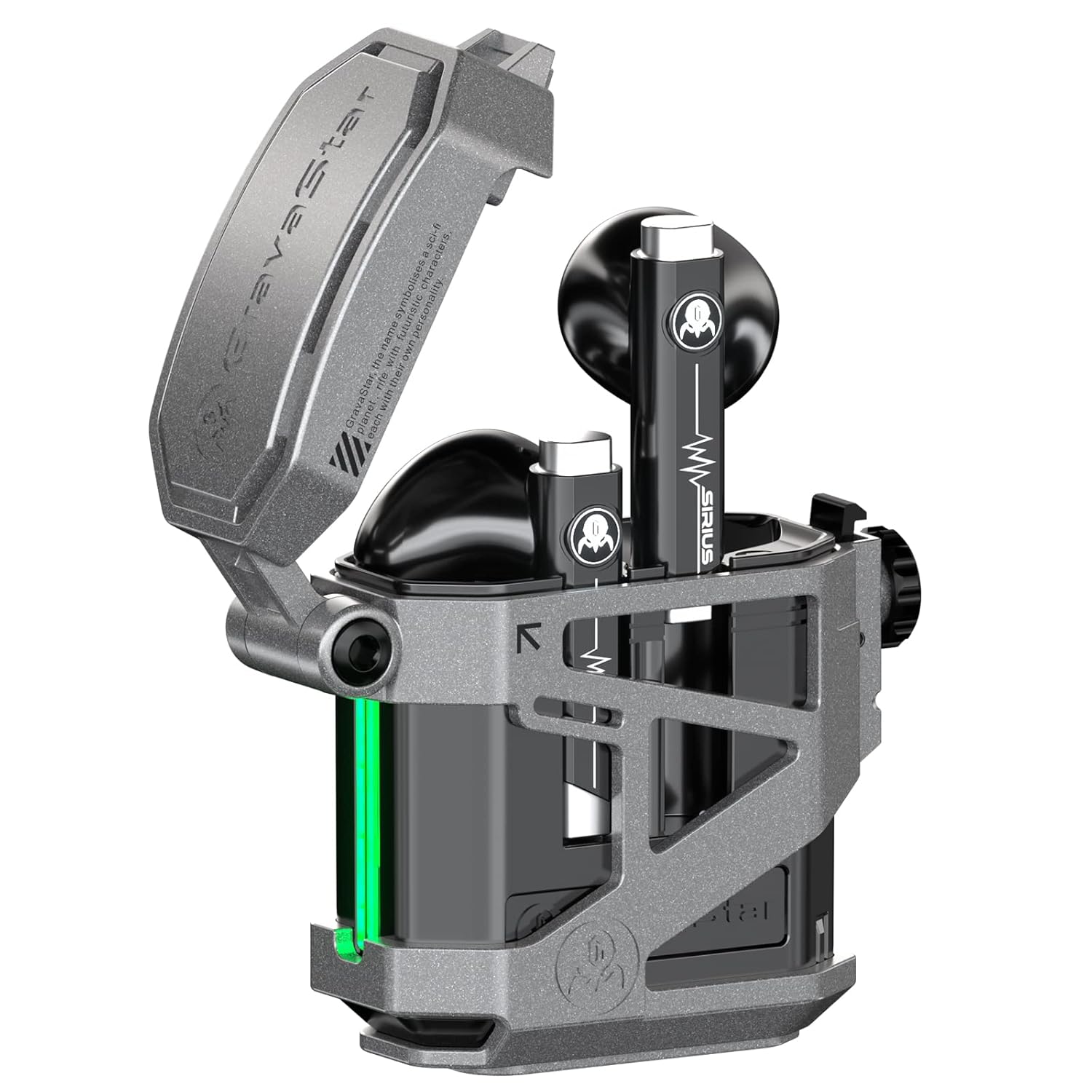 G GravaStar Kablosuz Kulaklıklar Sirius P5,Stereo Sesli Bluetooth Kulak İçi Kulaklıklar,4 RGB Işıklar,40H Oynatma,Net Çağrı için ENC,Bluetooth 5.2,IPX4,Destek Çok Noktalı Bağlantı