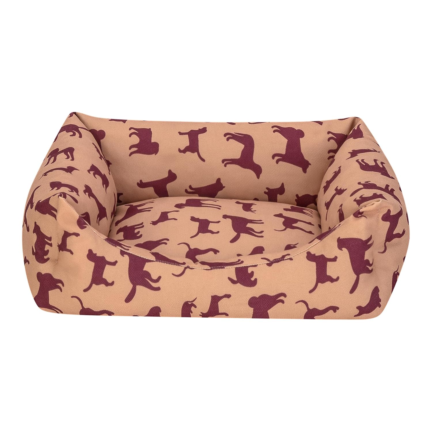Pet Comfort Uniform Bej-Bordo Kedi ve Köpek Yatağı S 40x50cm