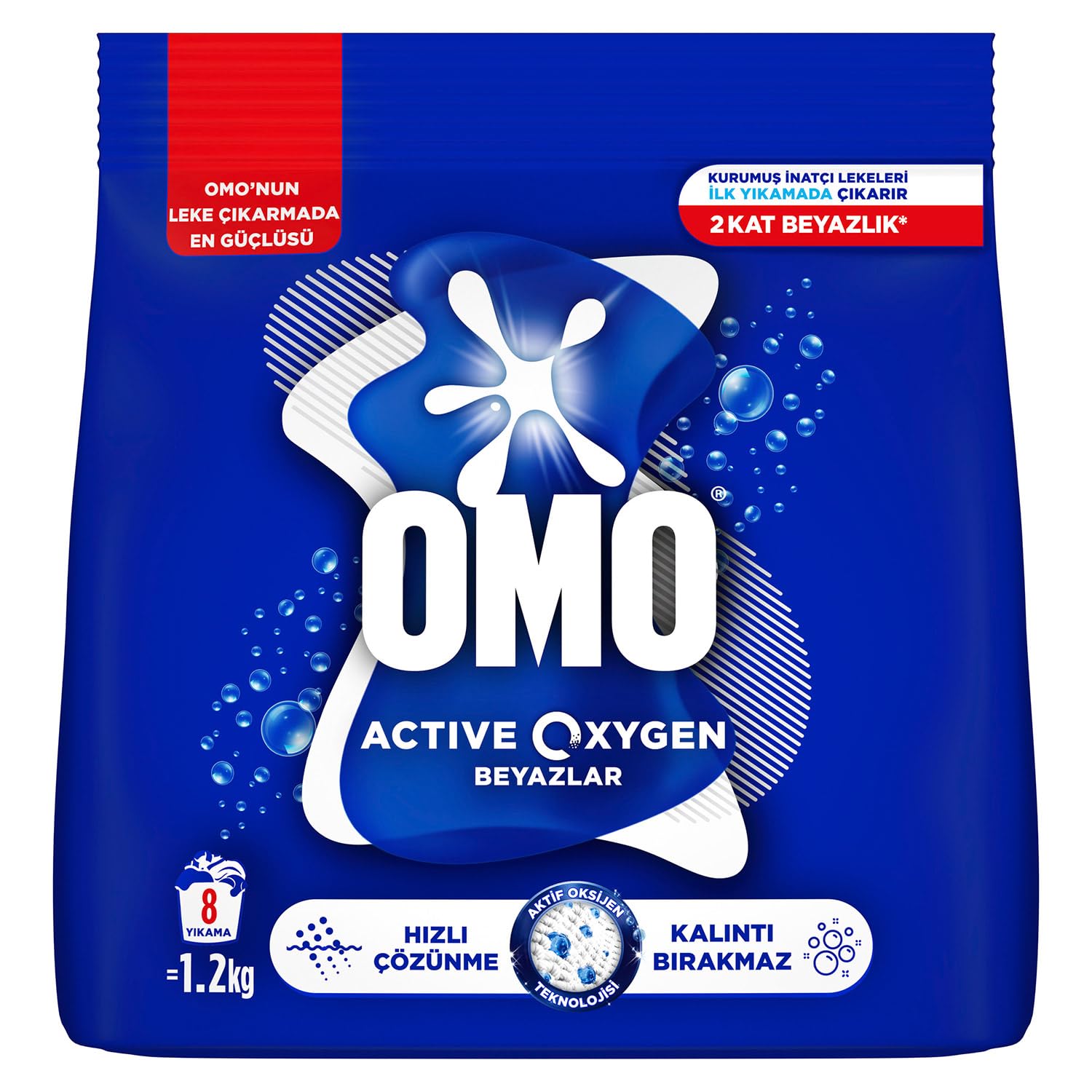 Omo Active Oxygen Toz Çamaşır Deterjanı Beyazlar için, 1.2 Kg