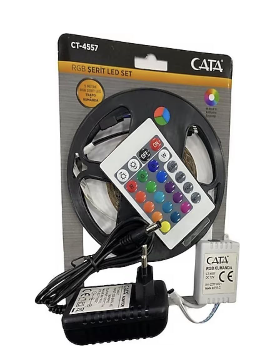 Cata Ct-4557 Rgb Şerit Led Seti (5 Mt Rgb Led+Trafo+Rgb Kumanda)