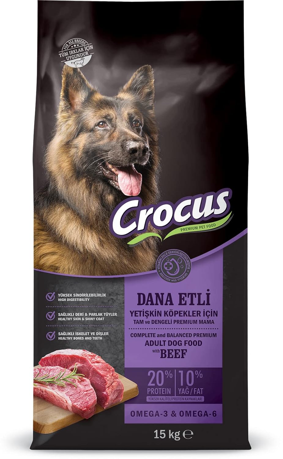 CROCUS Biftekli Pirinçli Yet. Köpek Maması 15 Kg, 855-002