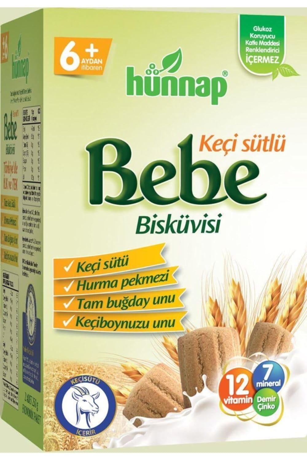 Hünnap Keçi Sütlü Ve Vitaminli Bebe Bisküvisi 400 gr 0876466214431