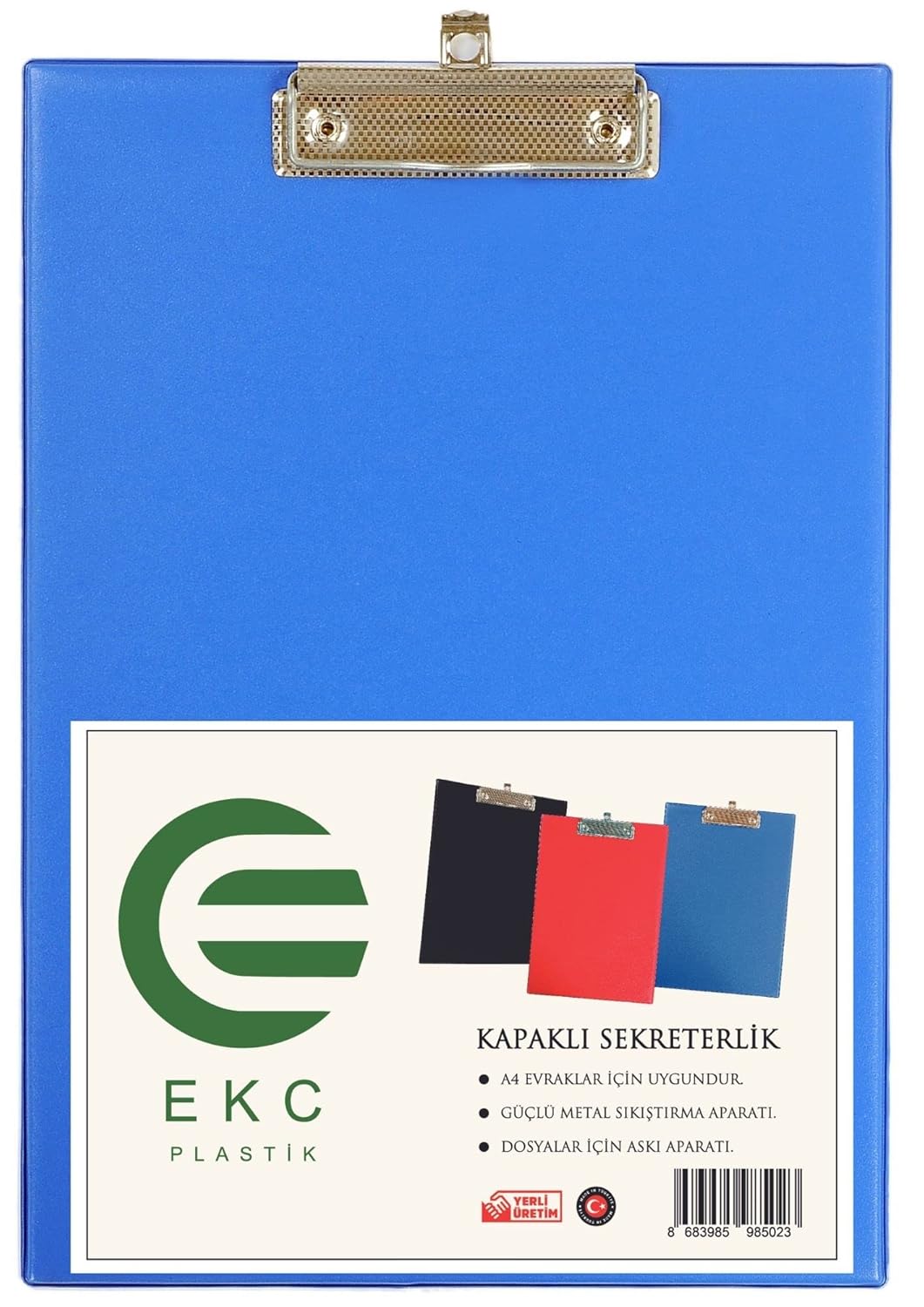 EKC Plastik - A4 Kapaklı Sekreterlik Mavi, Bloknot Yazı Tablası